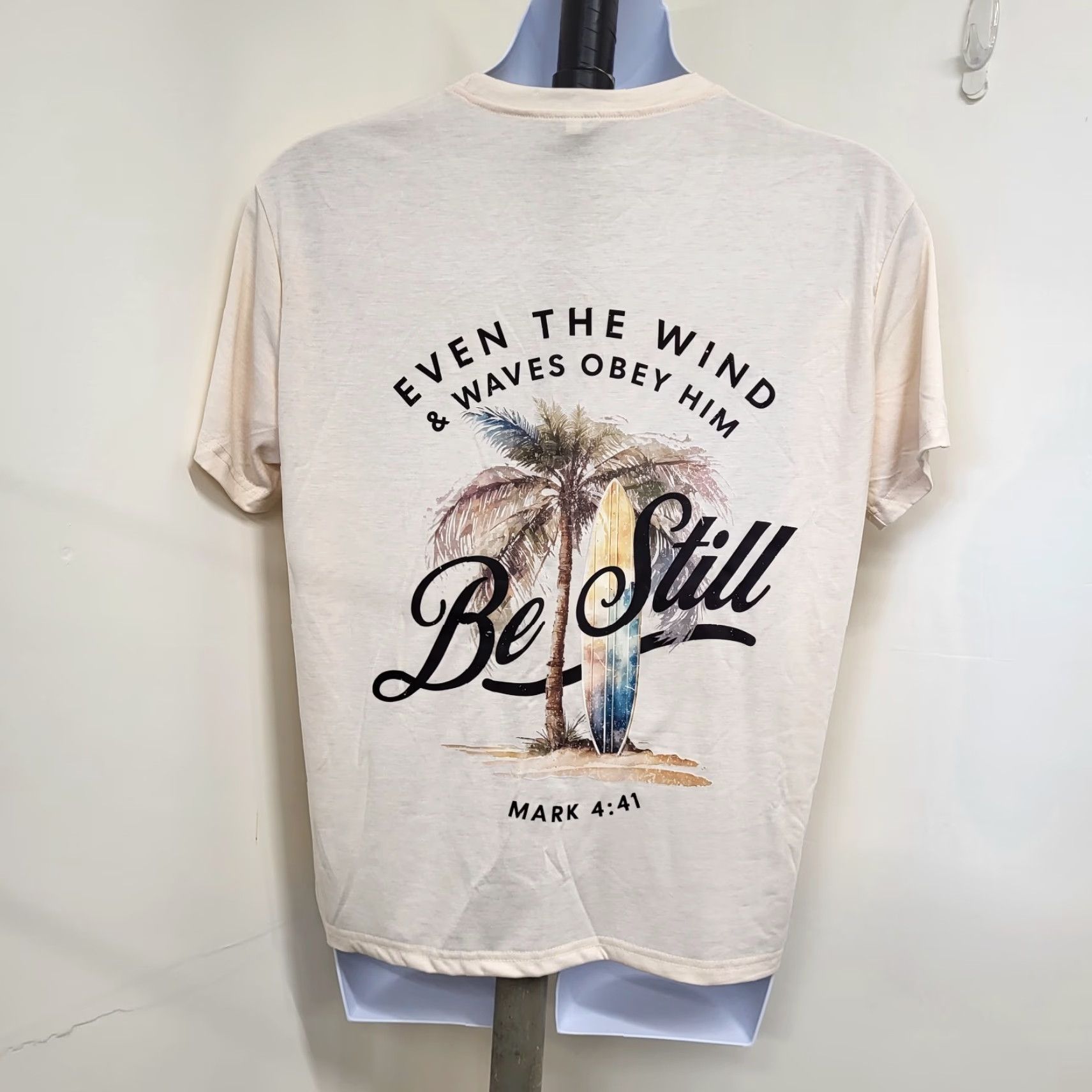 Obey Even The Wind And The Waves Obey Him Tshirt Unbranded Shirt Adult XXL Beige Christian Quotes 90s Theme? Size US XXL / EU 58 / 5 - 2 Thumbnail