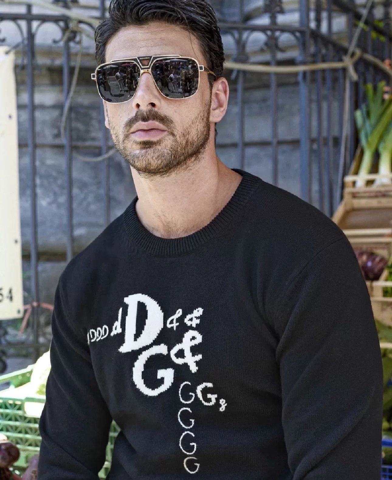 Dolce & Gabbana Dolce&Gabbana Black Intarsia Logo Sweater Size US S / EU 44-46 / 1 - 4 Thumbnail