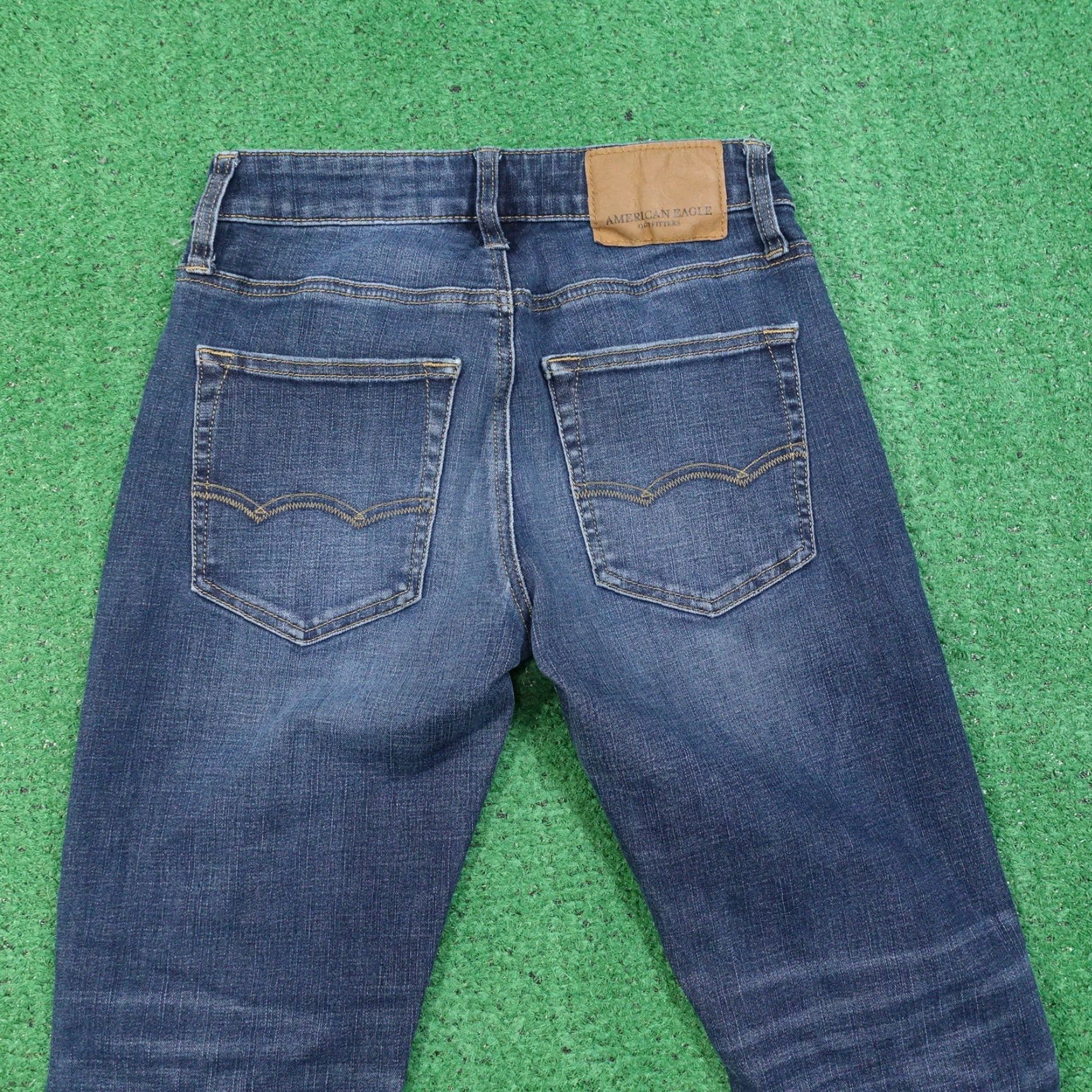 American Eagle Outfitters AMERICAN EAGLE EXTREME FLEX SLIM STRAIGHT DISTRESSED DENIM JEANS MENS 26X28 BLUE Size US 26 / EU 42 - 6 Thumbnail