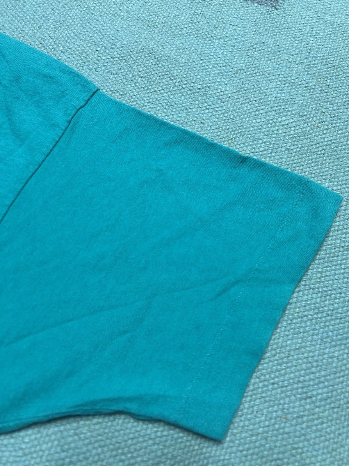 Vintage VTG 90s blank t shirt fruit of loom teal turquoise cotton L Size US L / EU 52-54 / 3 - 4 Thumbnail