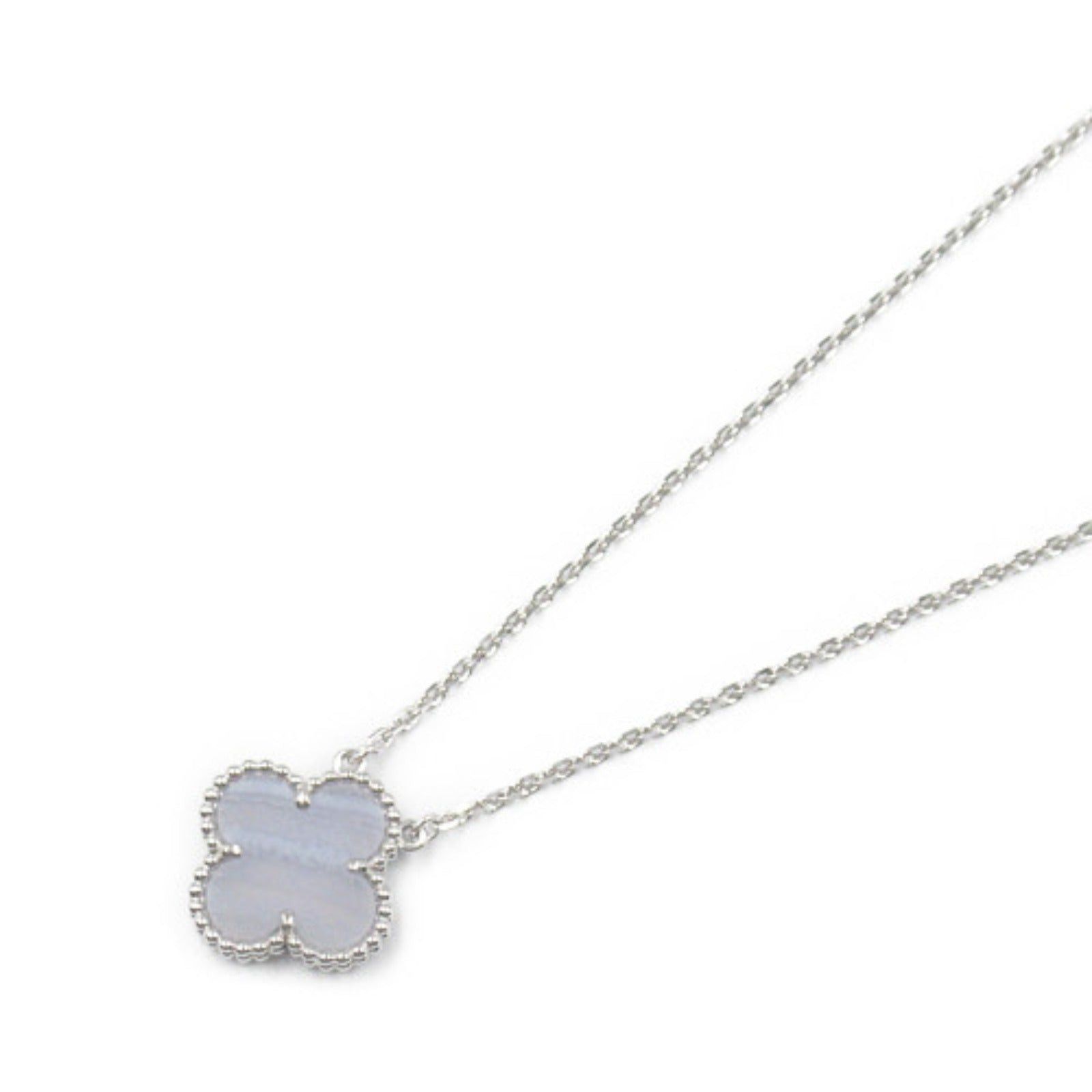 Van Cleef & Arpels Van Cleef Arpels Alhambra Chalcedony Necklace K18Wg (White Gold) Blue Size ONE SIZE - 1 Thumbnail