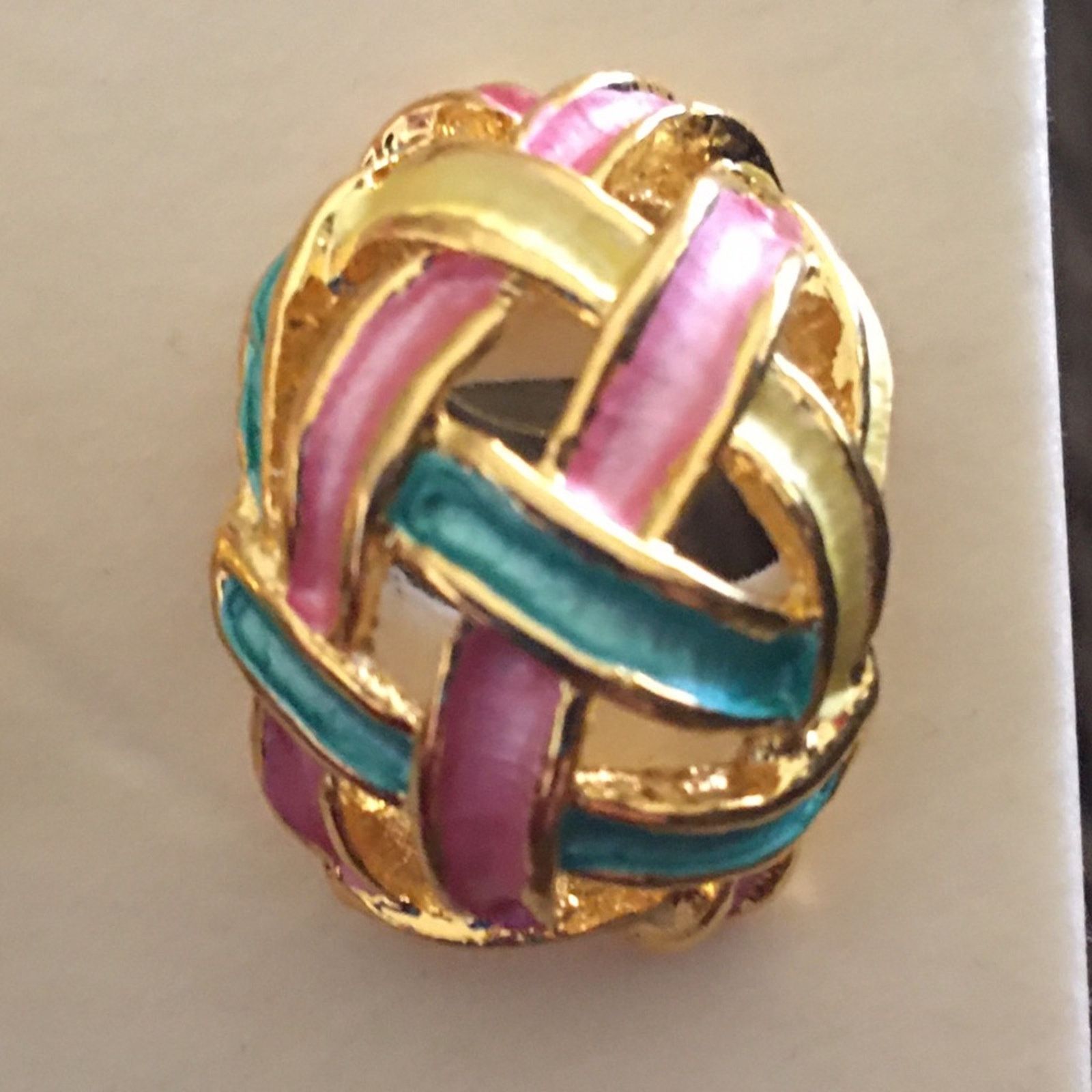 Jewelry Pastel enamel gold tone setting pierced earrings Size ONE SIZE - 5 Thumbnail