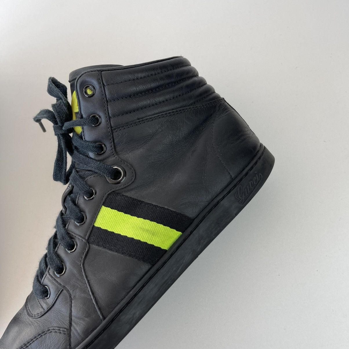 Gucci Gucci GG Nigh Top Viaggio Collection Leather Sneakers Black Size US 8 / EU 41 - 6 Thumbnail