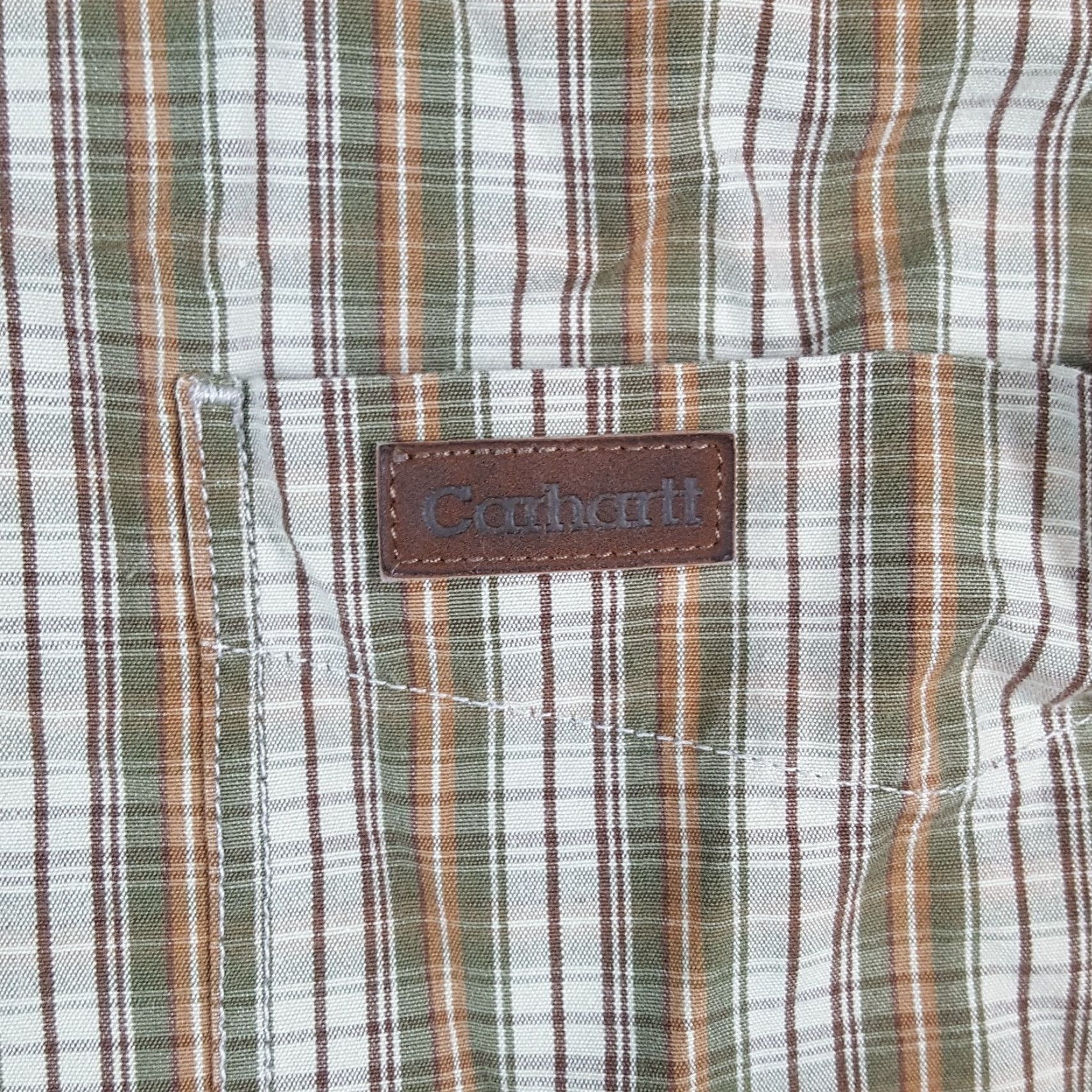 Carhartt VINTAGE Carhartt Brown Plaid Short Sleeve Preppy Size L Button Up Collared Work Shirt Size US L / EU 52-54 / 3 - 4 Thumbnail