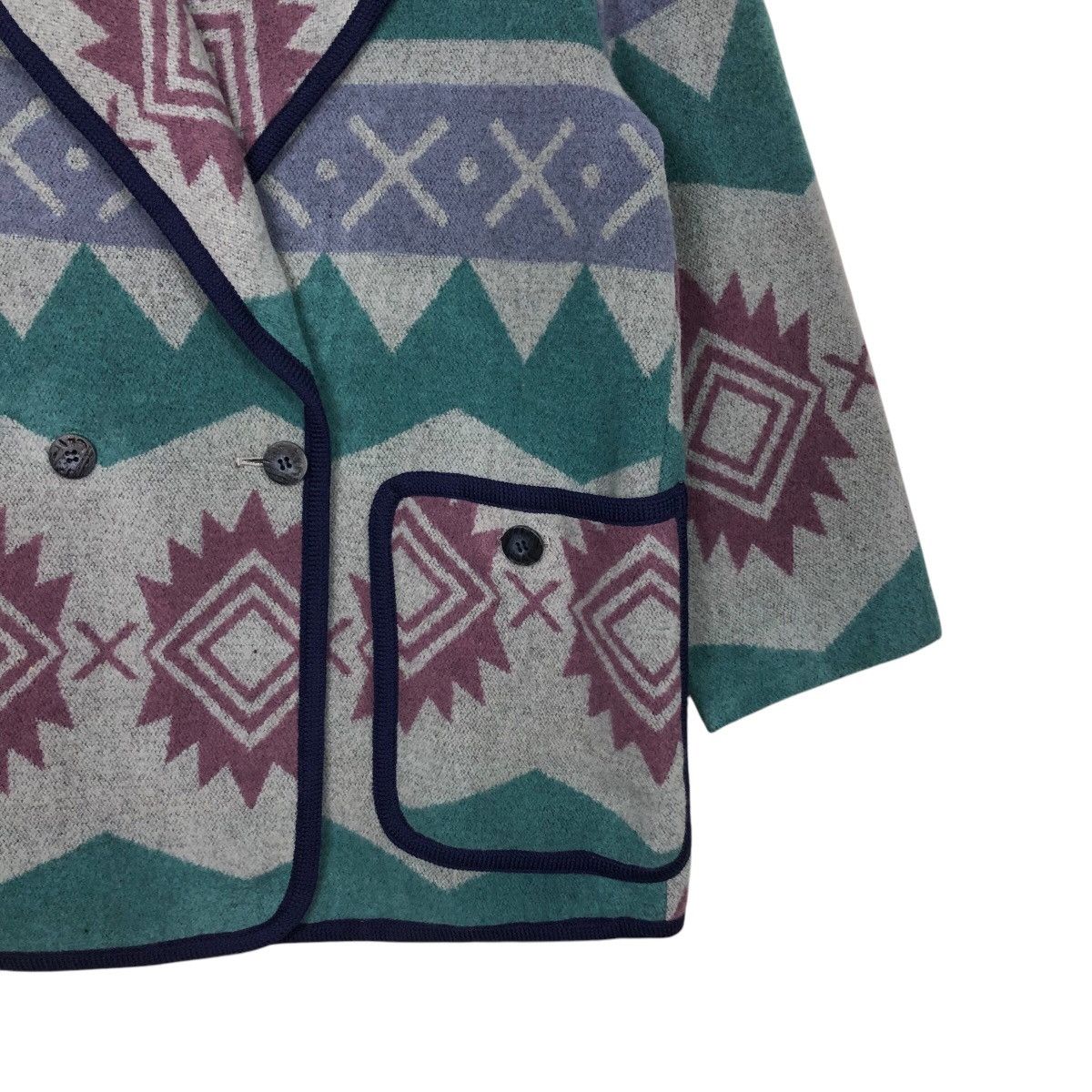 Japanese Brand × Vintage 📌Vintage Wool Button Jacket Navajo Design Command Cynsia Size US M / EU 48-50 / 2 - 6 Thumbnail