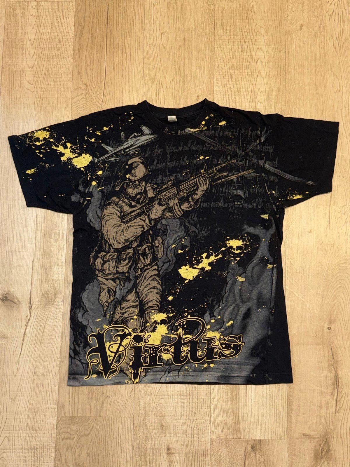 Anvil 2008 Anvil Black Virtus Graphic Soldier Mens LG AOP T Shirt Size US L / EU 52-54 / 3 - 1 Thumbnail