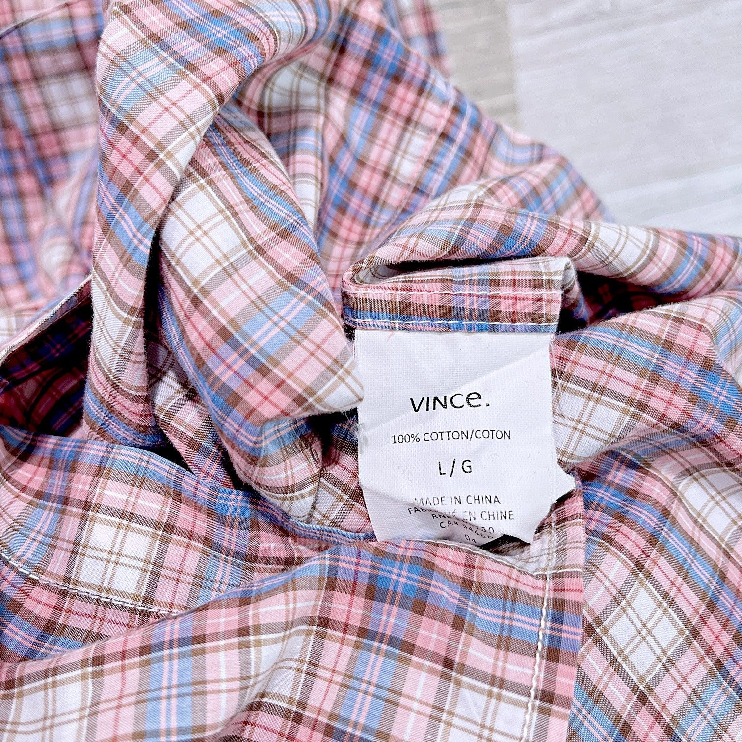 Vince Vince Poplin Plaid Long Sleeve Shirt Red Blue Mens Large Size US L / EU 52-54 / 3 - 6 Thumbnail
