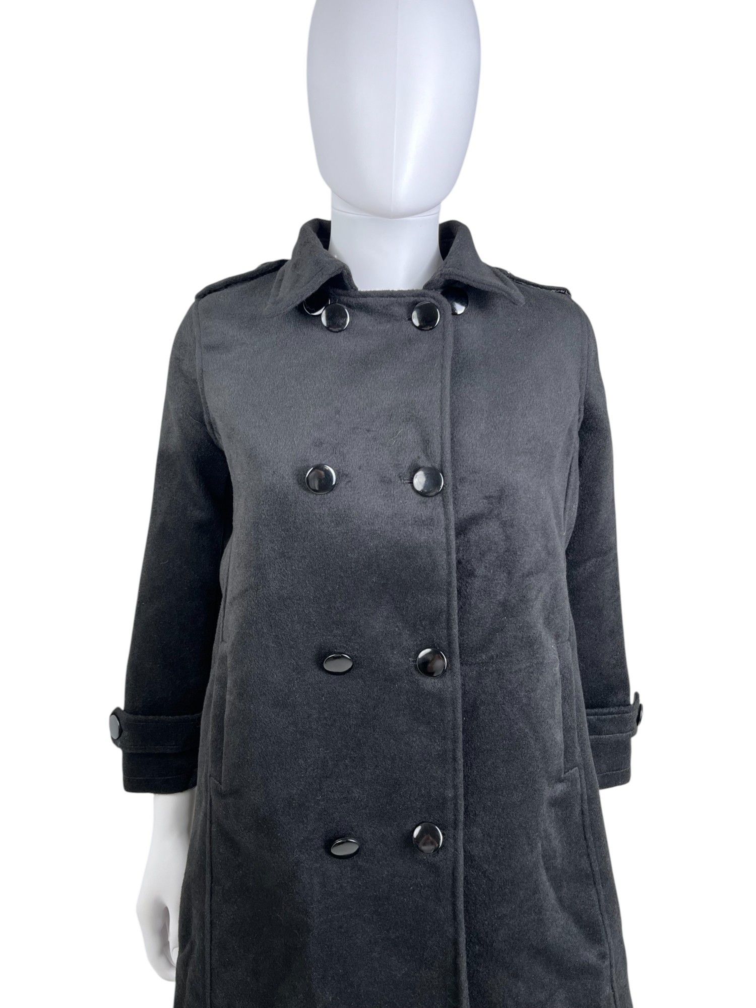 Ann Demeulemeester Double Breasted Wool Black Coat Size L / US 10 / IT 46 - 4 Thumbnail