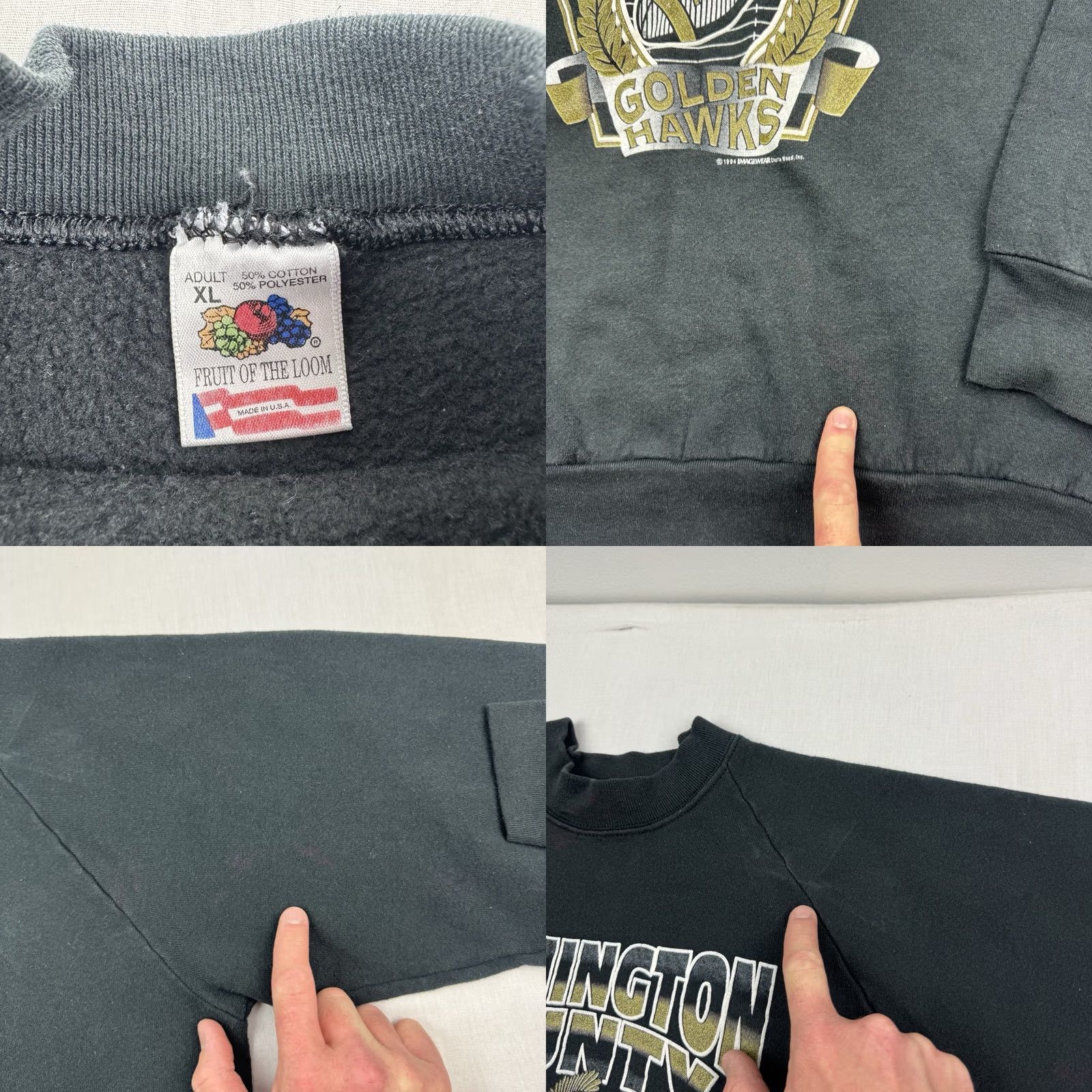 Fruit Of The Loom VINTAGE Washington County 1994 State Champions Sweatshirt Adult XL Football Size US XL / EU 56 / 4 - 8 Thumbnail