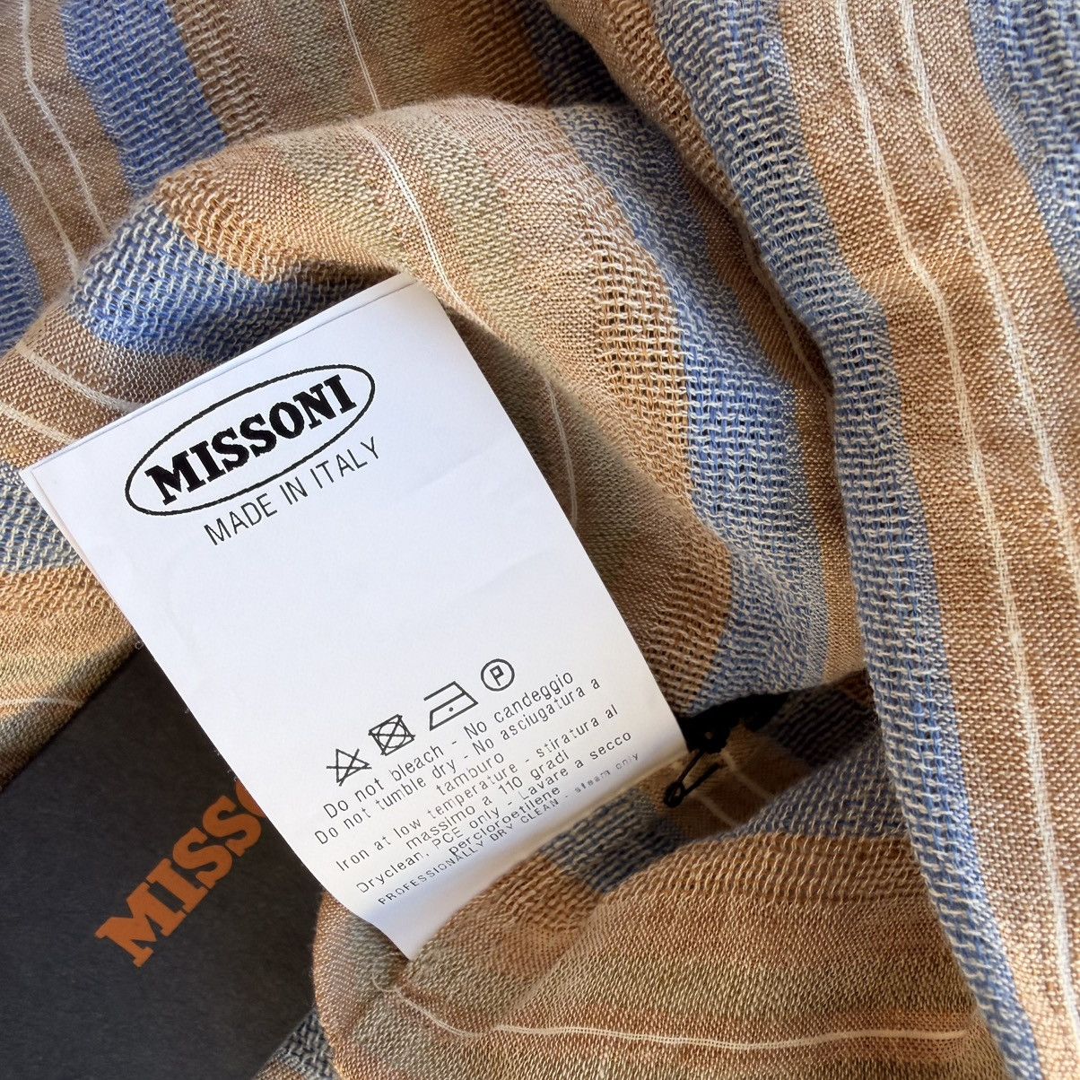 Missoni Missoni Orange Label Shirt Men Size 54 Linen Blend Striped Size US XL / EU 56 / 4 - 10 Thumbnail