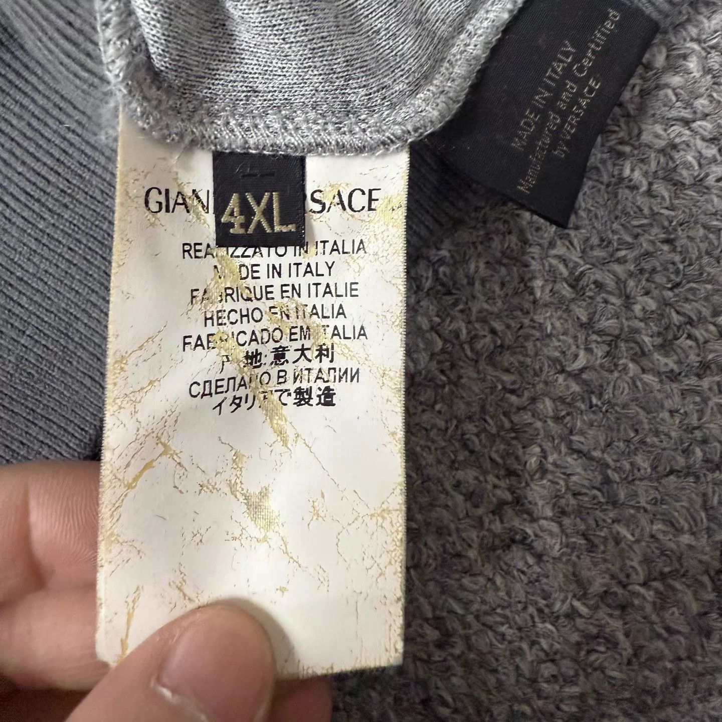Versace Versace Gray Velvet Medusa Embroidered Zip Jacket 4XL 9/10 Size 4XL / US 24-26 - 4 Thumbnail