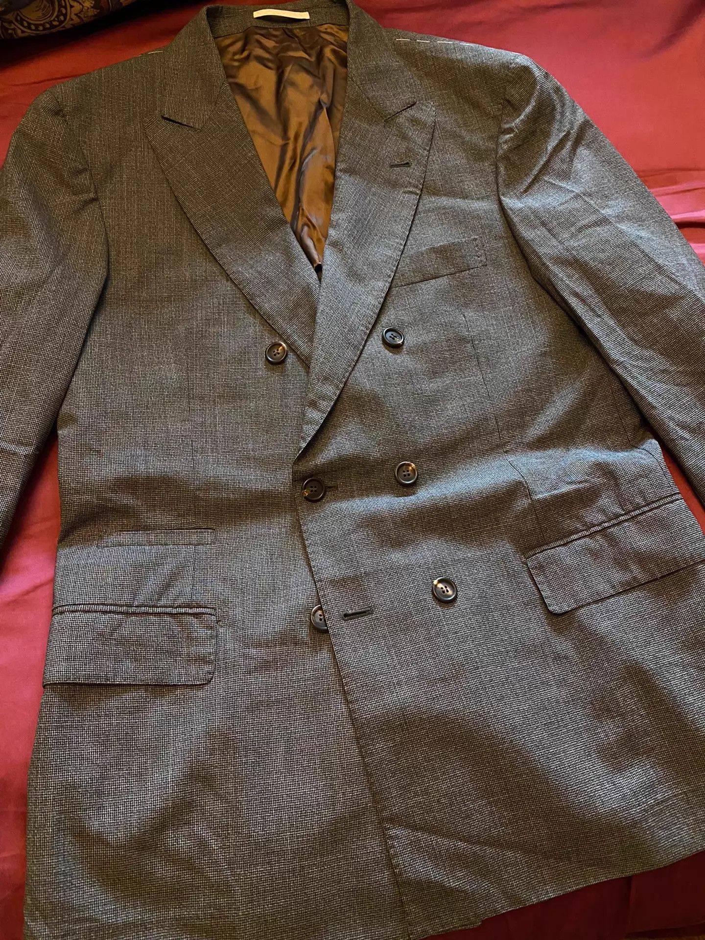 Brunello Cucinelli BRUNELLO CUCINELLI DB Gray Suit 50 Size 50R - 4 Thumbnail