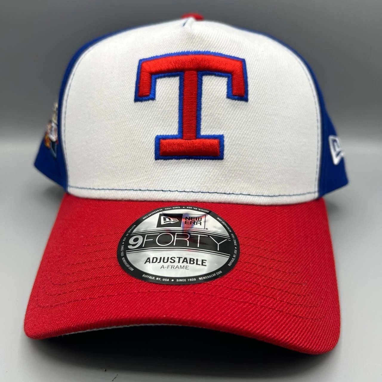 New Era Texas Rangers Hat Men White Red Snap Back Cap New A-Frame Size ONE SIZE - 1 Thumbnail