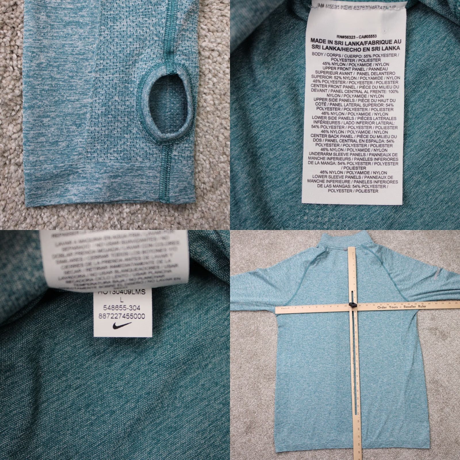 Nike Nike Running Sweatshirt Mens Large Blue Dri-Fit 1/2 Zip Poly/Nylon L/S Pullover Size US L / EU 52-54 / 3 - 8 Thumbnail