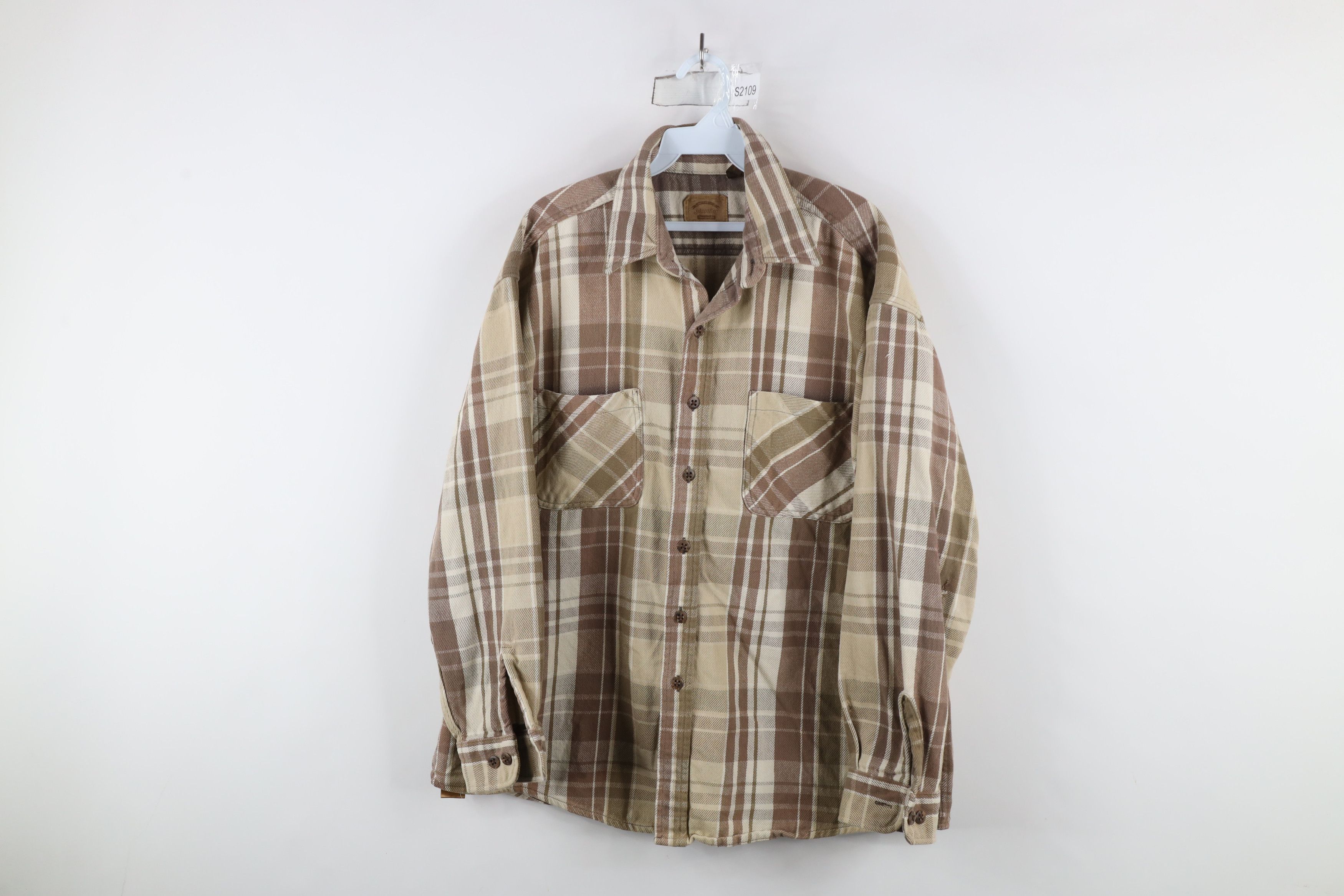 Vintage Vintage 90s Streetwear Heavyweight Button Shirt Plaid Size US XL / EU 56 / 4 - 1 Thumbnail