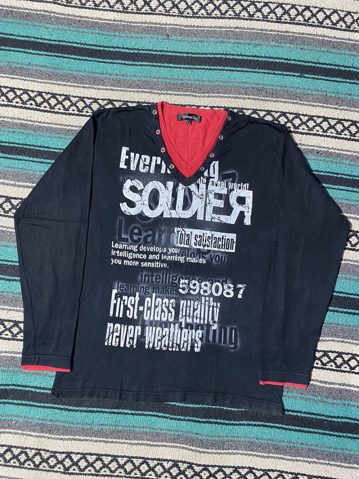 If Six Was Nine 2000s Beaumont Carr - Crazy Poem Longsleeve Size US M / EU 48-50 / 2 - 2 Thumbnail