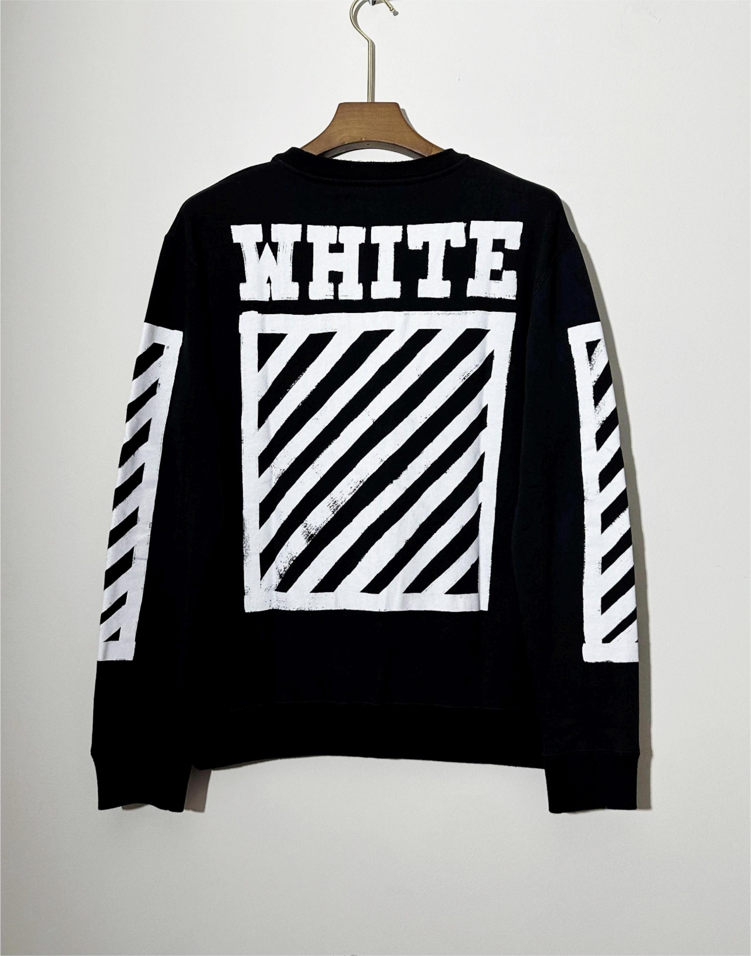 image of Vintage Off White Classic Hoodie in Black, Men's (Size Medium)