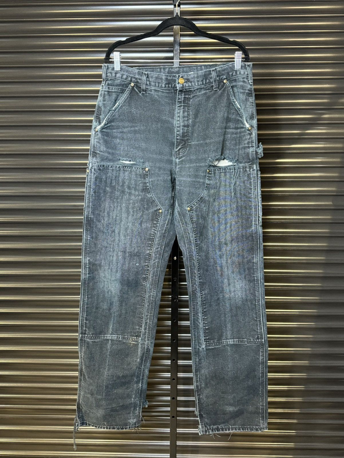 Carhartt × Vintage Vintage Carhartt Black Distressed Double Knees - 34x34 Size US 34 / EU 50 - 2 Thumbnail