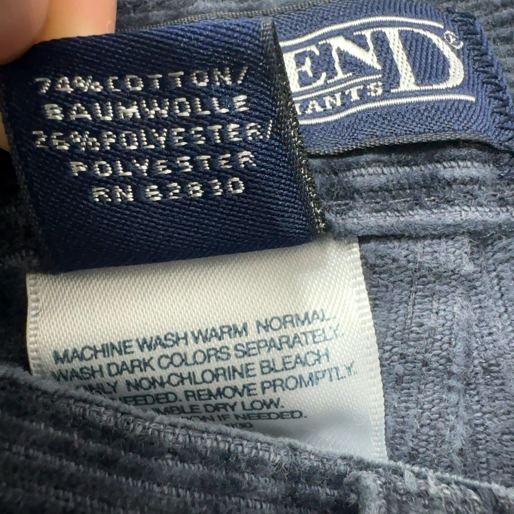 Lands' End VINTAGE Lands' End Corduroy Pants Womens 12 Blue Pleated High Rise Straight Leg Size 34" / US 12 / IT 48 - 6 Thumbnail