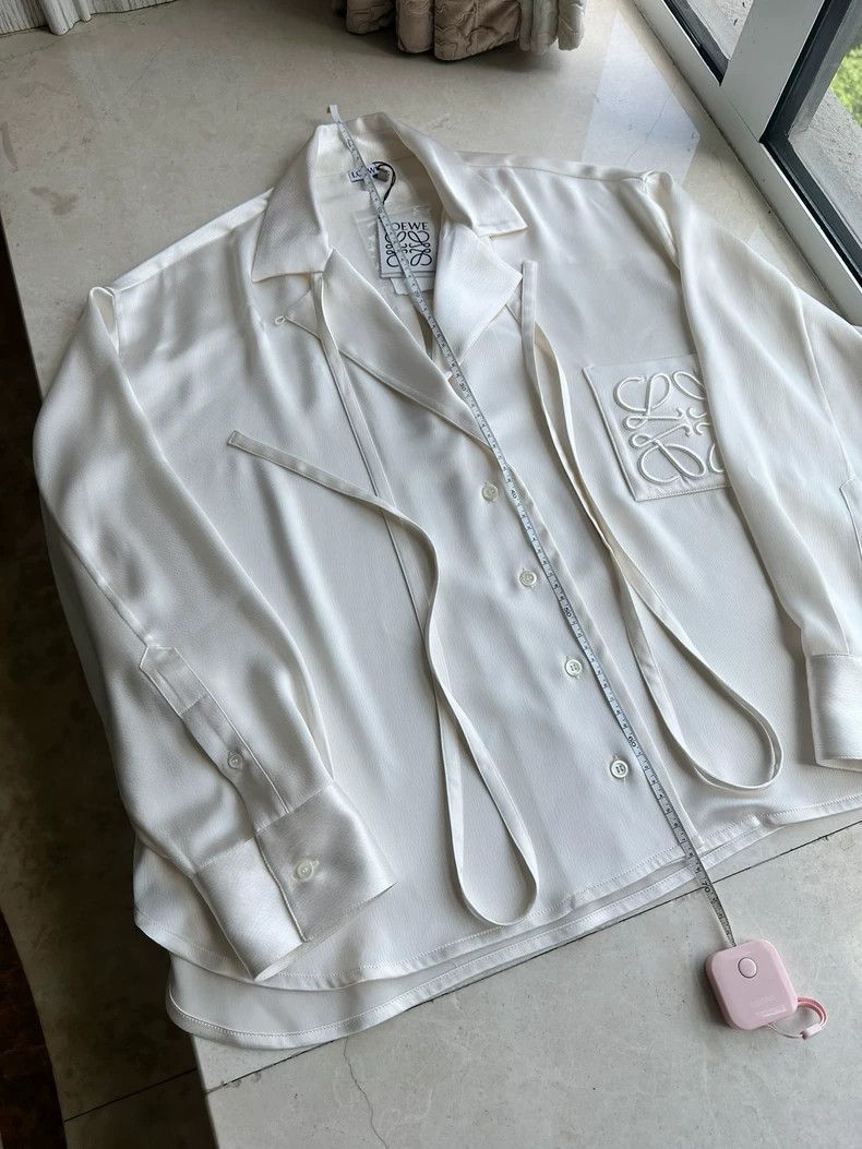 Loewe LOEWE White satin shirt Size XS / US 0-2 / IT 36-38 - 3 Thumbnail