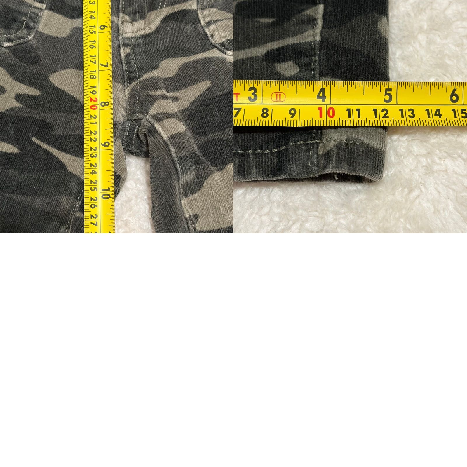 Vintage Pilcro & The Letterpress Pants Womens 26 Green Camo Corduroy High Rise Skinny Jeans (Button, Zip) - Machine Washable - 26in Waist, 24in Inseam Size 26" / US 2 / IT 38 - 10 Thumbnail