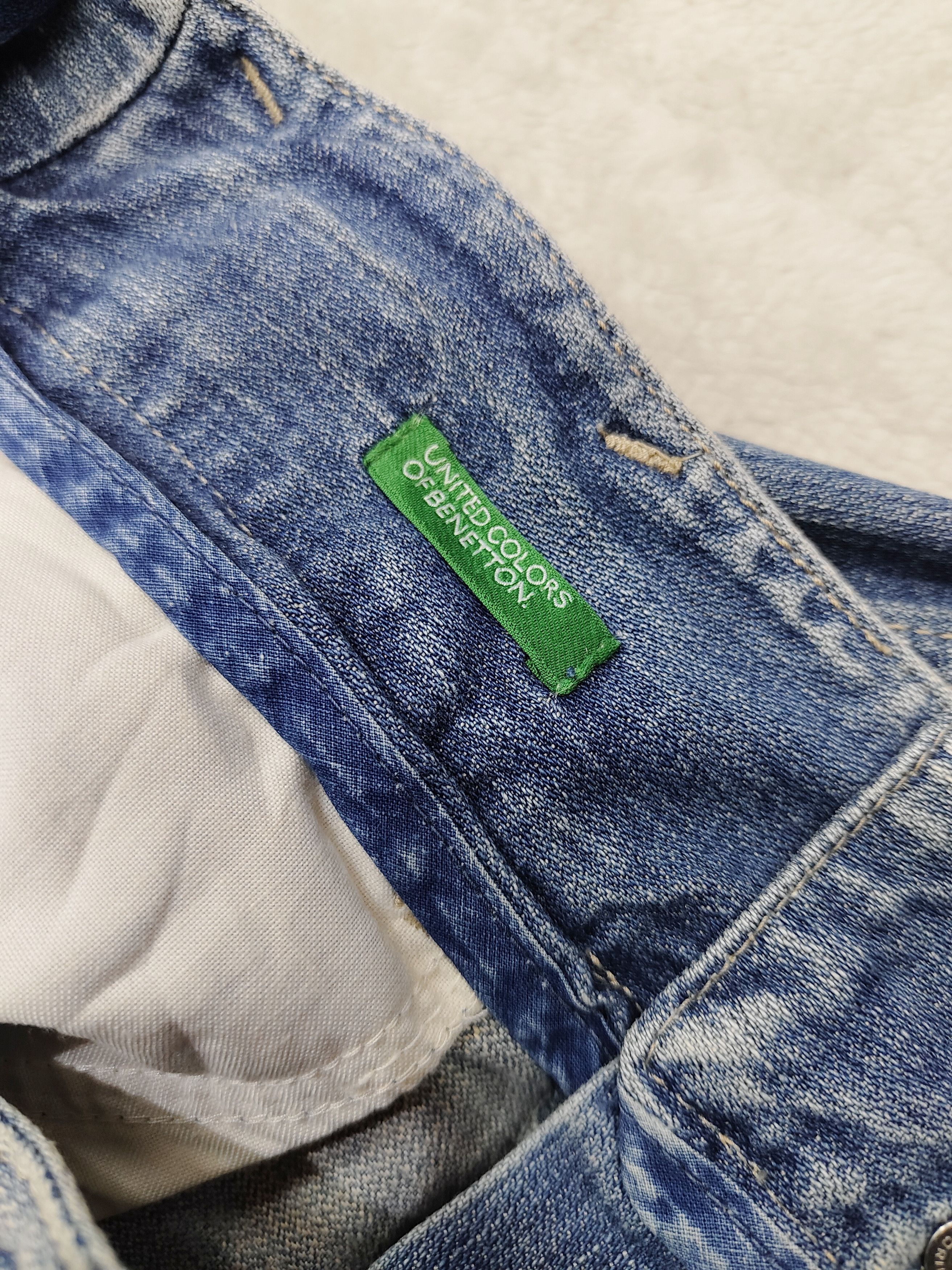 United Colors Of Benetton 90s United Colors of Benetton Y2K Straight Wash Jeans Size 34" / US 12 / IT 48 - 6 Thumbnail