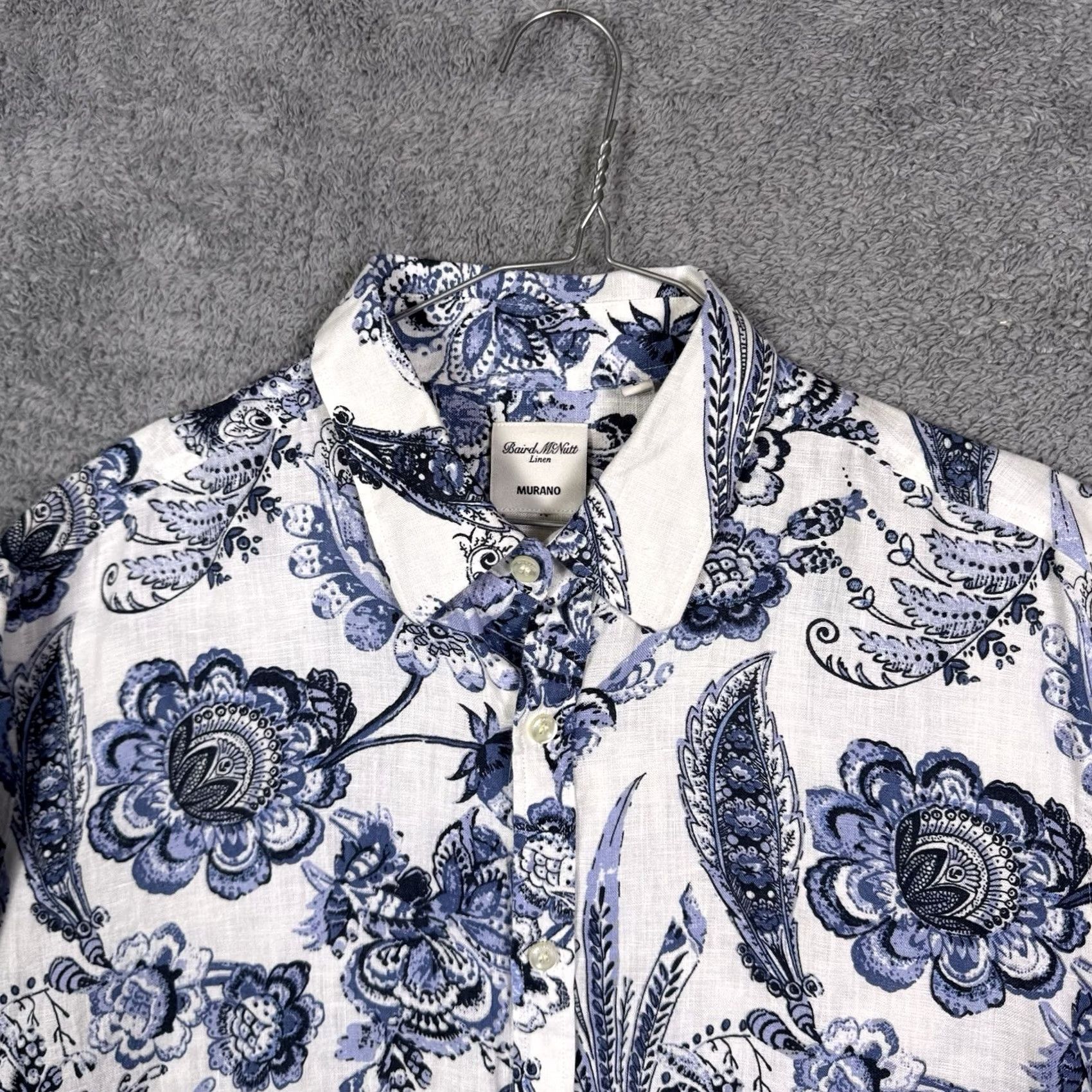 Murano Murano Baird McNutt Linen Shirt Mens L Paisley Floral Button-Up Size US L / EU 52-54 / 3 - 4 Thumbnail