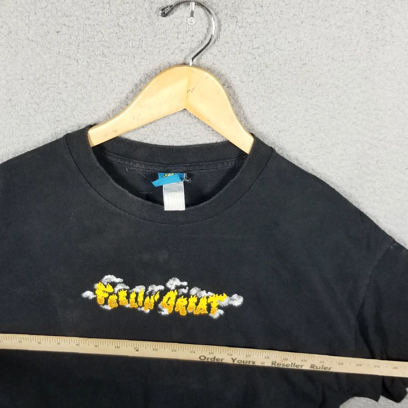 J Brand VINTAGE Teenage Brand T-Shirt Mens Large Black Short Sleeve Crew Neck Logo Psychedelic 2000s Size US L / EU 52-54 / 3 - 7 Thumbnail