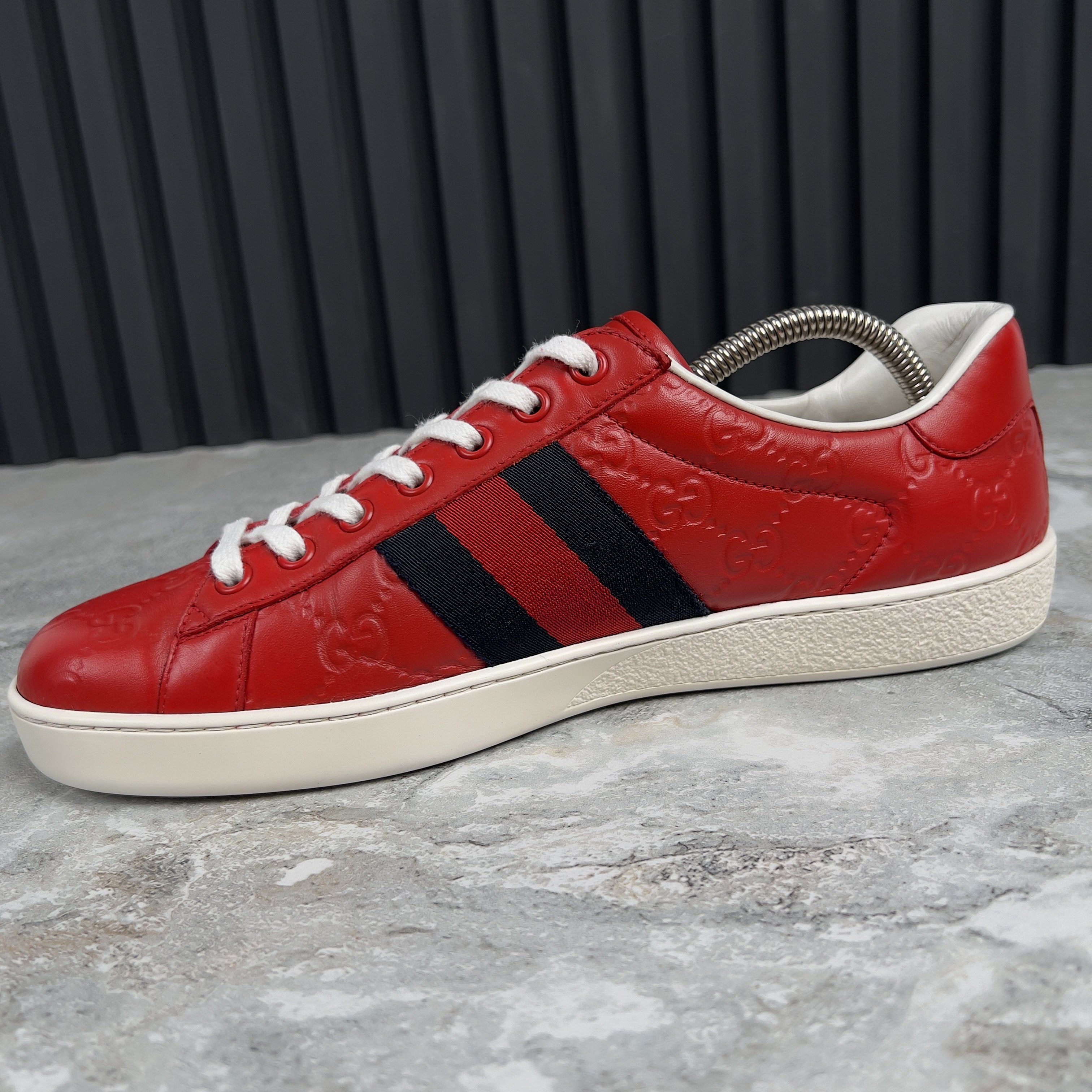 Gucci Gucci Ace Web GG Monogram Low Top Sneakers Leather Size US 8 / EU 41 - 5 Thumbnail