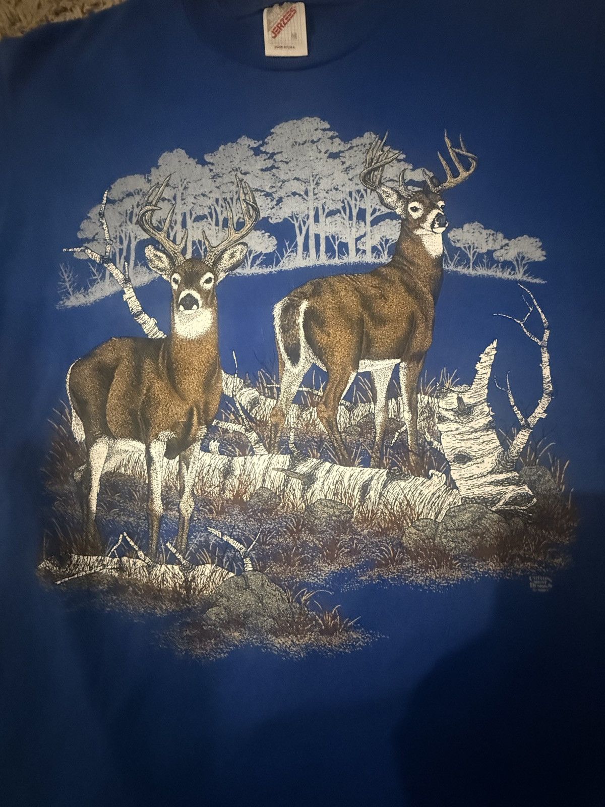 Jerzees Vtg Deer Scenic Shirt Size US M / EU 48-50 / 2 - 2 Thumbnail