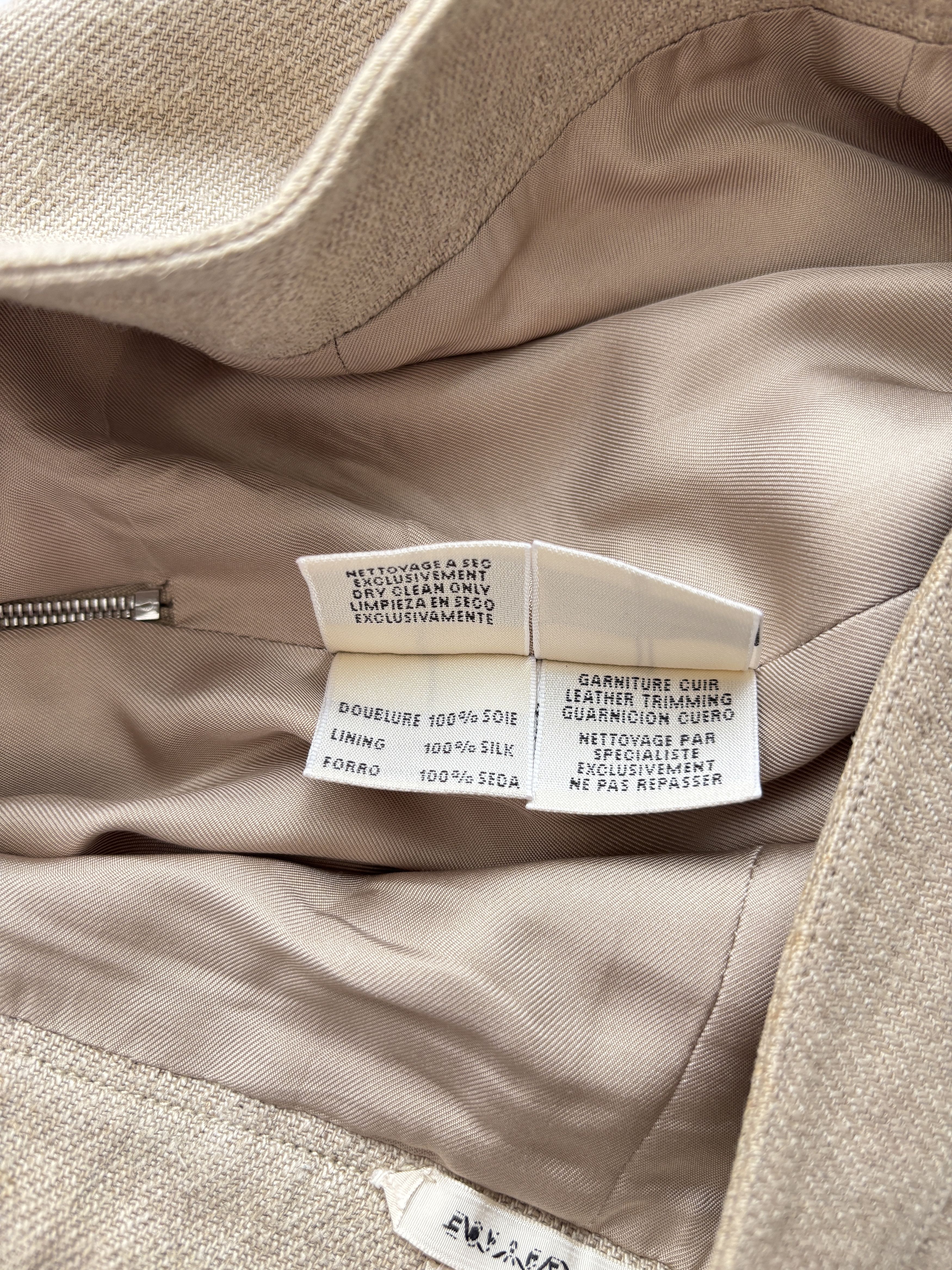 Hermes ⚡️QUICK SALE⚡️Hermes by Margiela Beige Linen Skirt Size 28" / US 6 / IT 42 - 6 Thumbnail