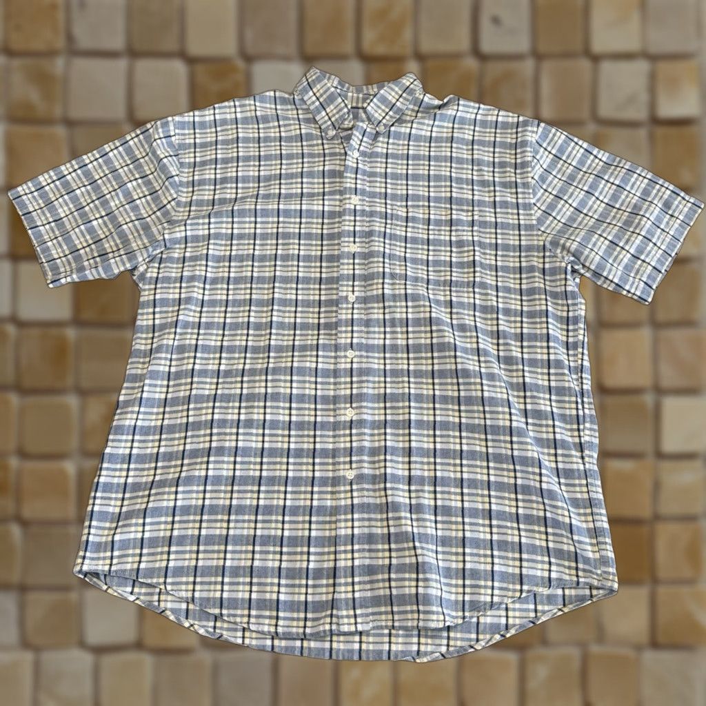Eddie Bauer VINTAGE Eddie Bauer Shirt Men XL Tall Short Sleeve Blue Plaid Cotton Button-Down Size US XL / EU 56 / 4 - 1 Thumbnail