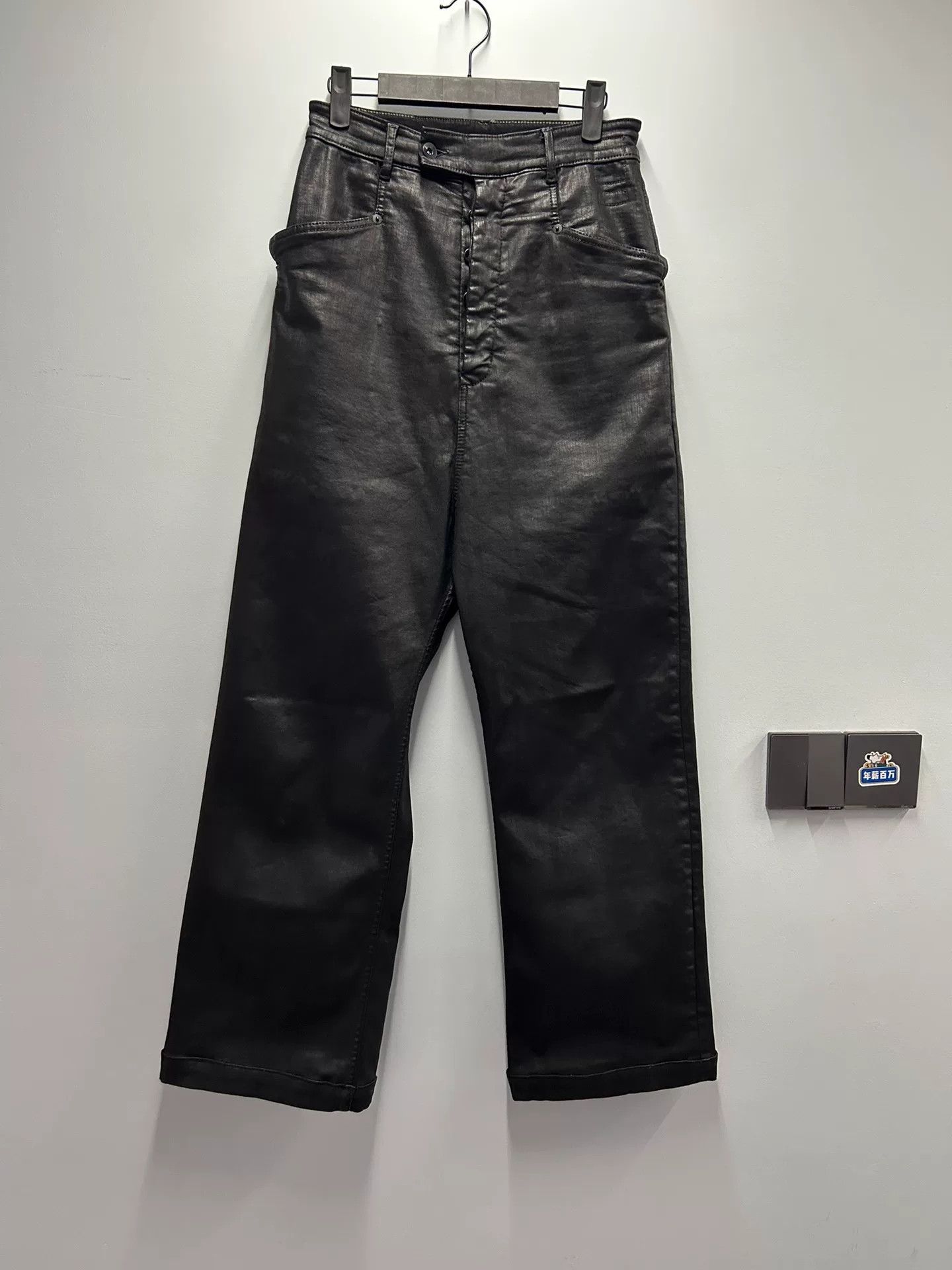 Rick Owens Rick Owens Waxed Wide-Leg Pants Size 26" / US 2 / IT 38 - 1 Thumbnail
