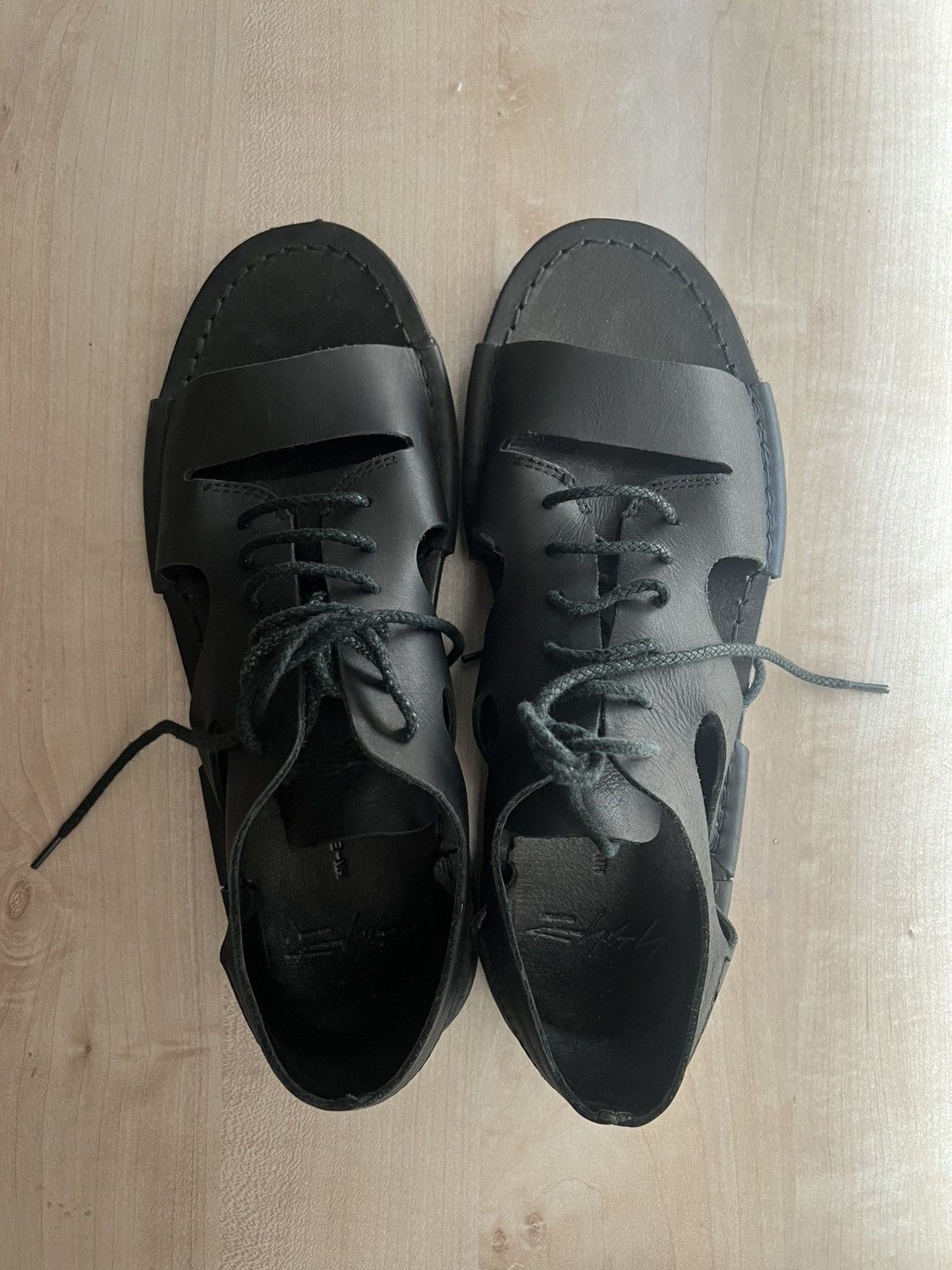 Yohji Yamamoto YOHJI YAMAMOTO Pour Homme SS20 lace up sandals leather shoes Size US 7.5 / EU 40-41 - 18 Thumbnail