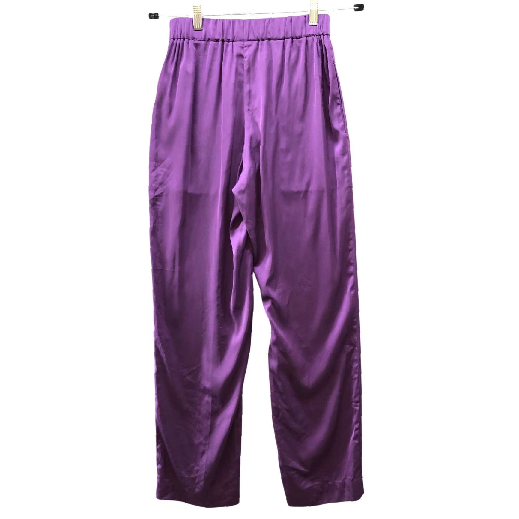 Vintage Montserrat NY Satin Lounge Pants Womens S Purple Pull On Pajama Size 28" / US 6 / IT 42 - 2 Thumbnail