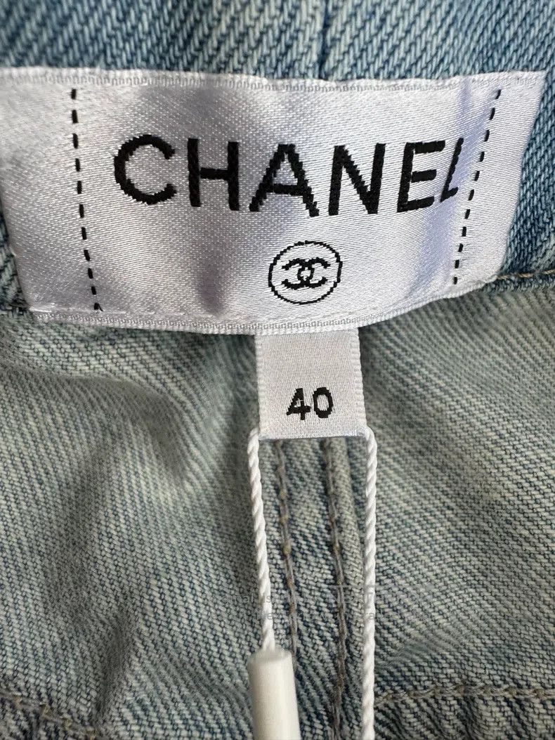 Chanel Chanel Light blue wide-leg trousers and jeans Size 26" / US 2 / IT 38 - 3 Thumbnail