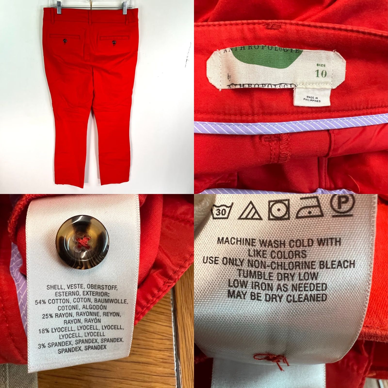 Anthropologie Anthropology Denim Jeans Women's 10 Crop Red 30X26 Size 32" / US 10 / IT 46 - 8 Thumbnail