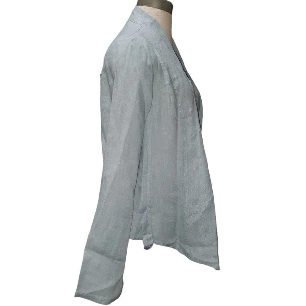 Designer CT480a Soft Surroundings Open Mint Green Linen Cardigan M Size M / US 6-8 / IT 42-44 - 4 Thumbnail
