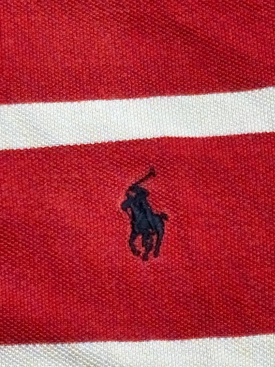 Polo Ralph Lauren Polo Ralph Lauren Striped Polo Shirt Custom Fit Red/White Size US M / EU 48-50 / 2 - 10 Thumbnail