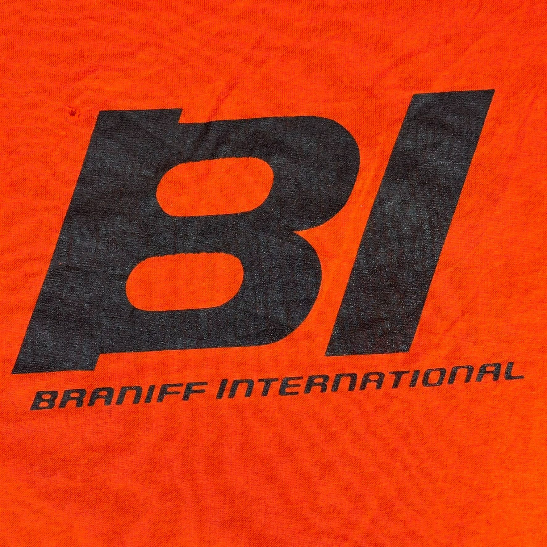 Vintage Vintage 80s Braniff International Airline T-Shirt Orange M S Size US M / EU 48-50 / 2 - 2 Thumbnail