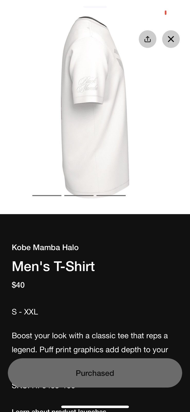 NBA × Nike Nike Kobe mamba halo t-shirt Size US XXL / EU 58 / 5 - 4 Thumbnail