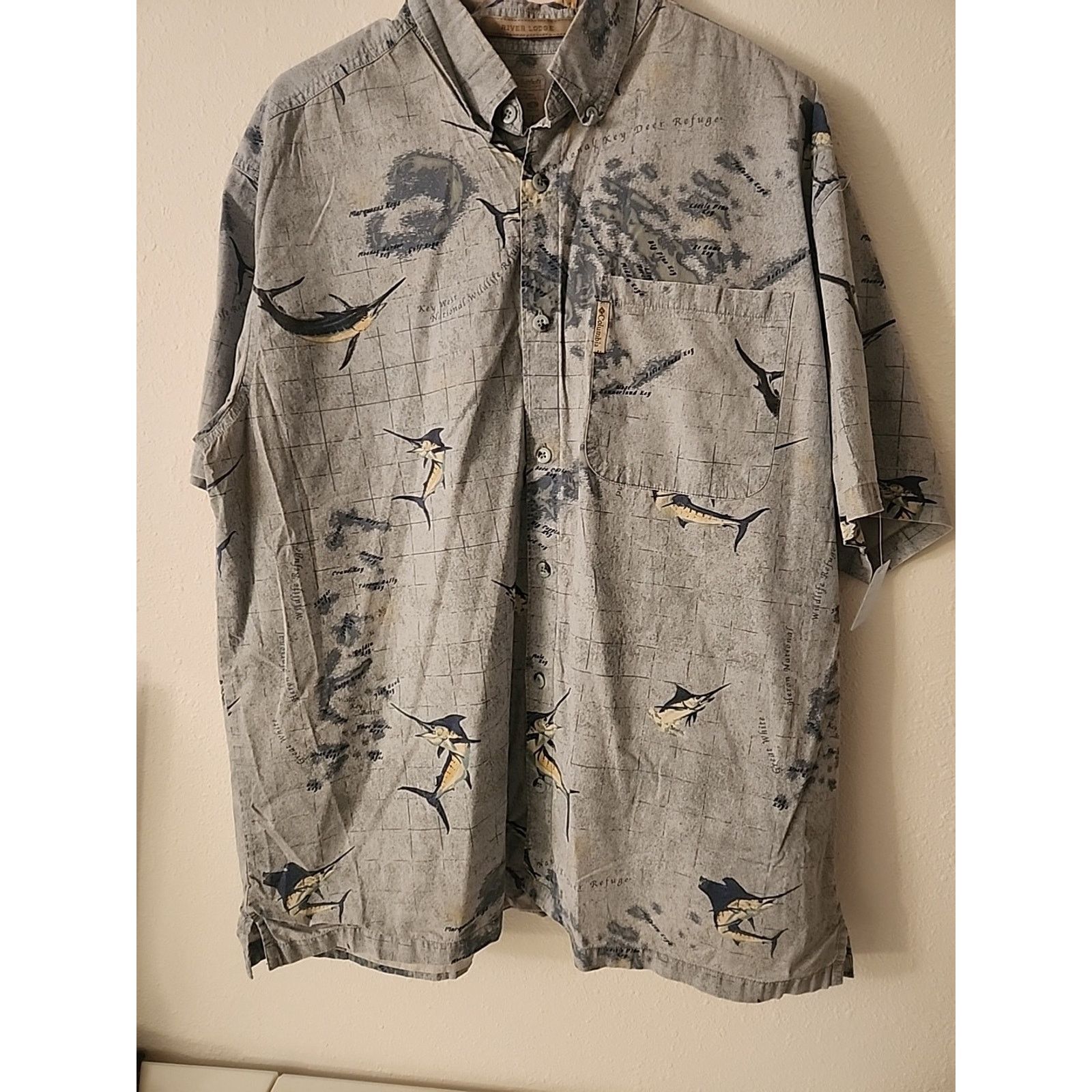 Columbia Columbia River Lodge Shirt Mens Size L Blue Marlin Fishing Size US L / EU 52-54 / 3 - 7 Thumbnail