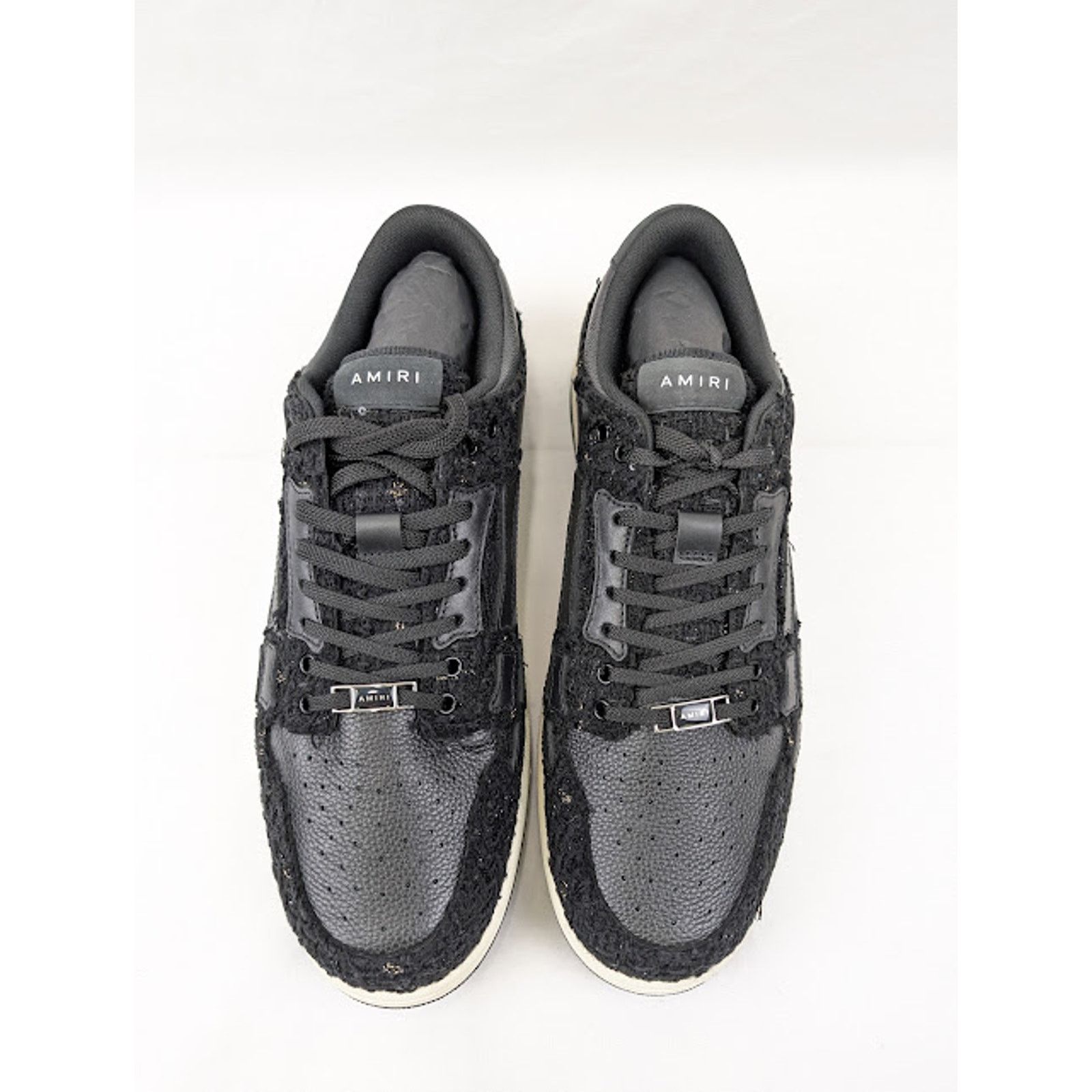 Amiri o1rshd1 Boucle Skelton Low-Top Sneakers in Black Size US 12 / EU 45 - 15 Thumbnail