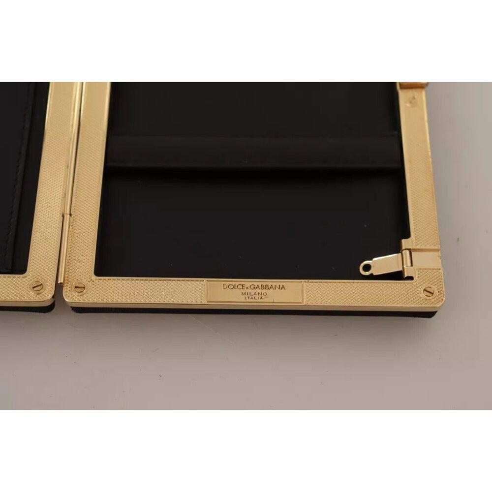 Dolce & Gabbana Dolce & Gabbana Black Silk Gold Frame Clutch Evening Party P Size ONE SIZE - 7 Thumbnail