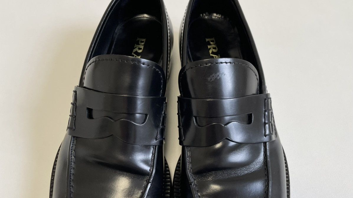 Prada Black Leather ‘Almond Toe’ Loafers Size US 9.5 / EU 42-43 - 5 Thumbnail