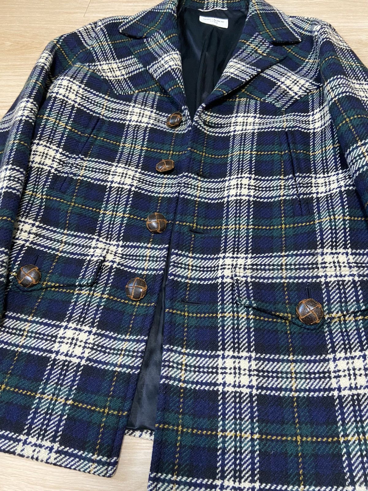 Saint Laurent Paris 44 Saint Laurent blue flannel western york wool coat jacket Size US S / EU 44-46 / 1 - 3 Thumbnail