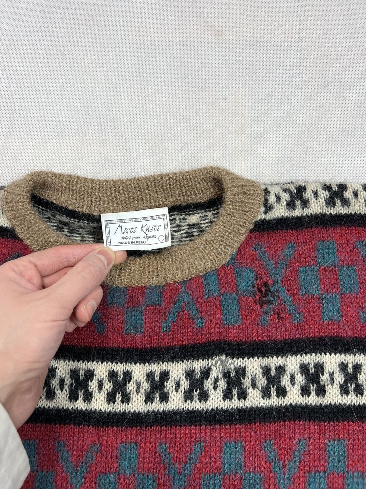 Vintage 100% Alpaca Sweater patterns misti knits vintage 90s in peru Size US XL / EU 56 / 4 - 3 Thumbnail