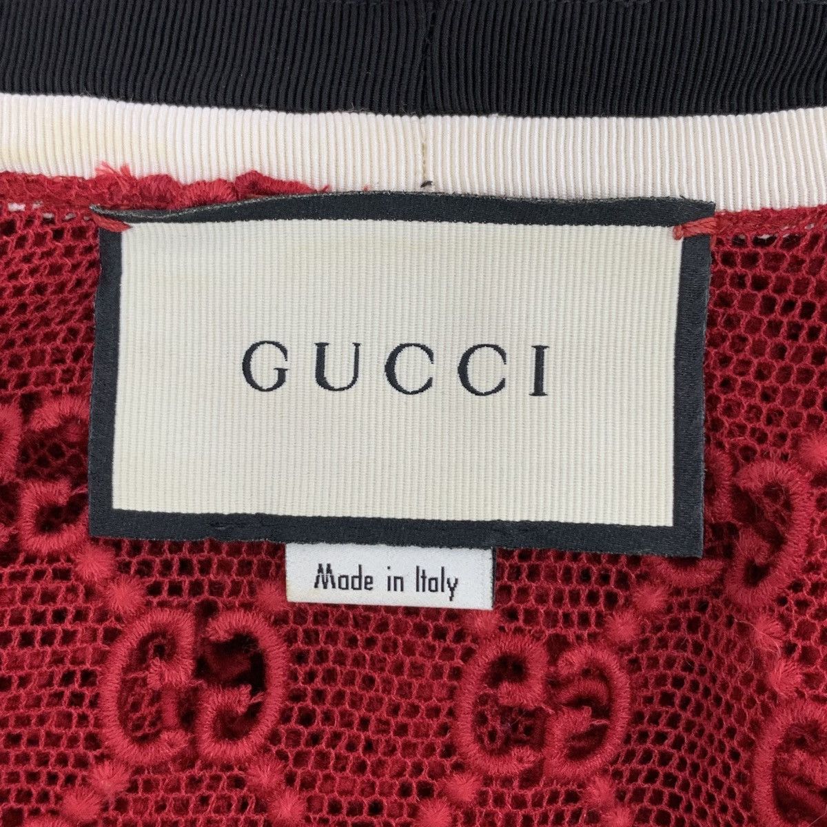 Gucci Gucci Red All-over Logo V-neck Long Sleeve Dress K26WX Size XS / US 0-2 / IT 36-38 - 6 Thumbnail