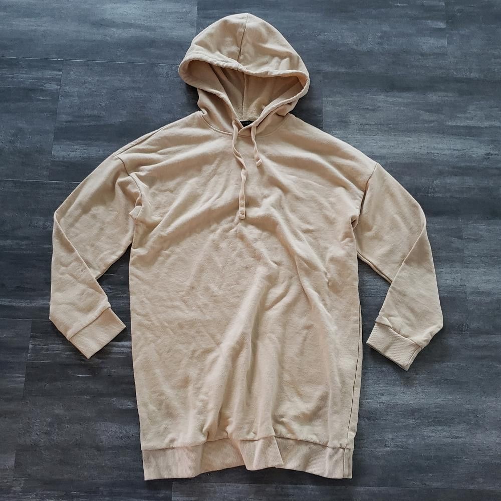 Forever 21 Nude Longline F21 Hoodie Long Sleeve Size M / US 6-8 / IT 42-44 - 1 Thumbnail