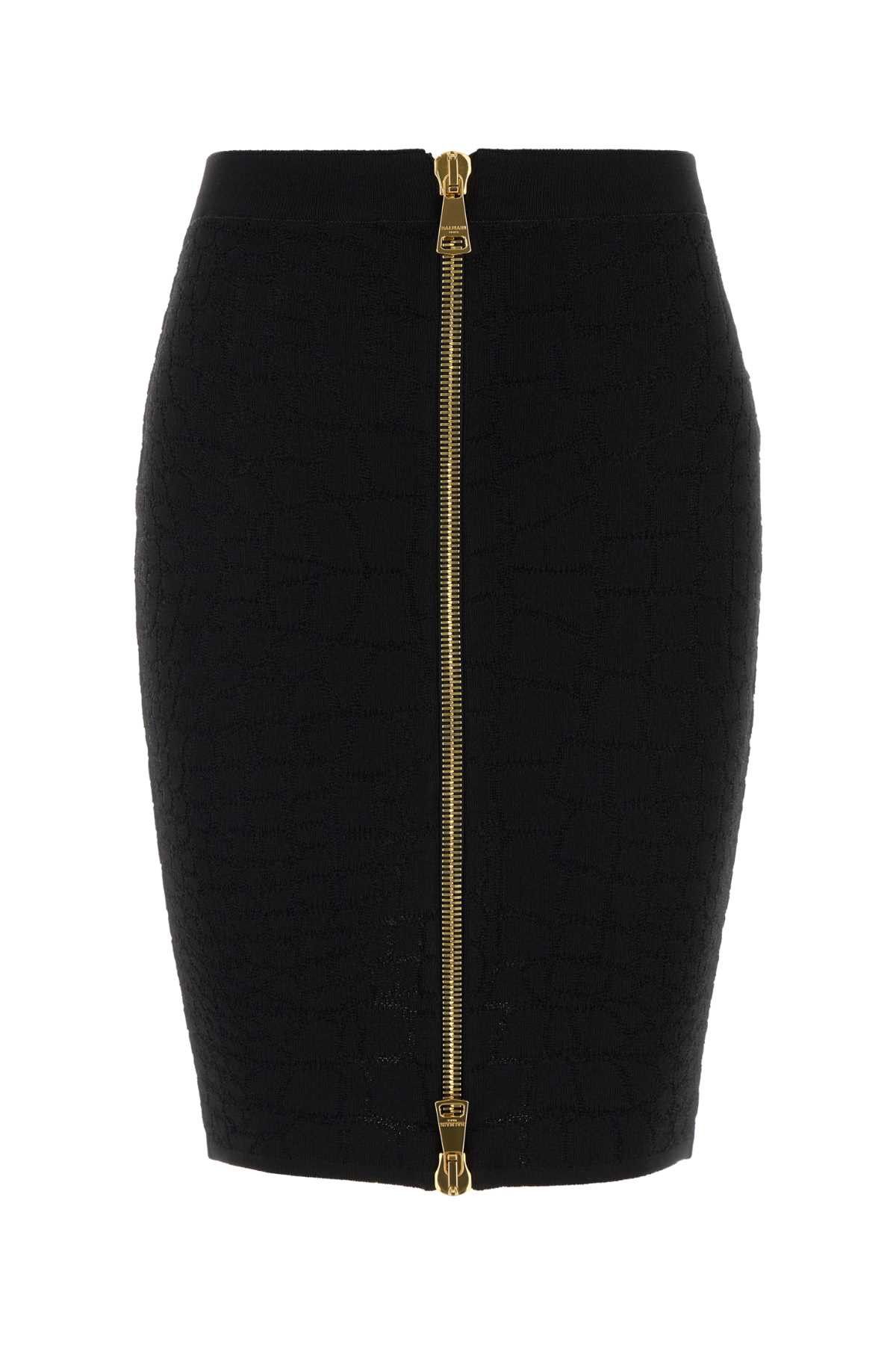 Balmain Black Stretch Viscose Blend Skirt Size 27" / US 4 / IT 40 - 1 Thumbnail